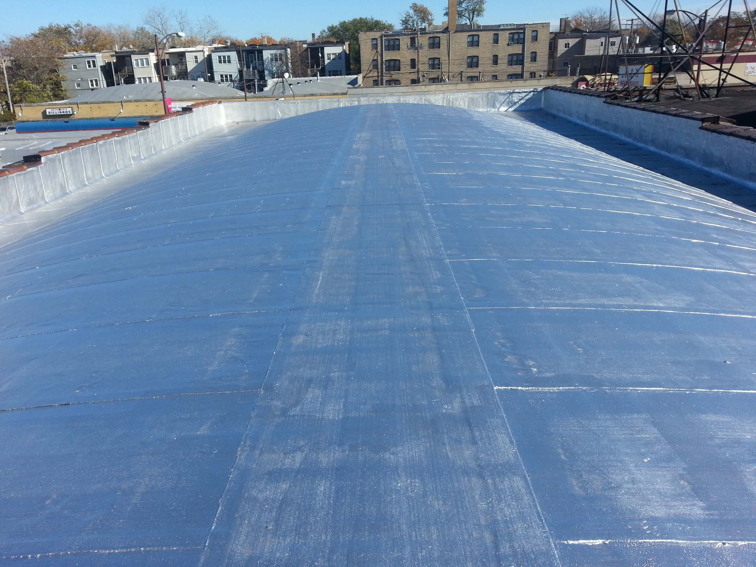 Commercial Modified Bitumen Barrel Flat Roof installation and replacement for Commercial Property